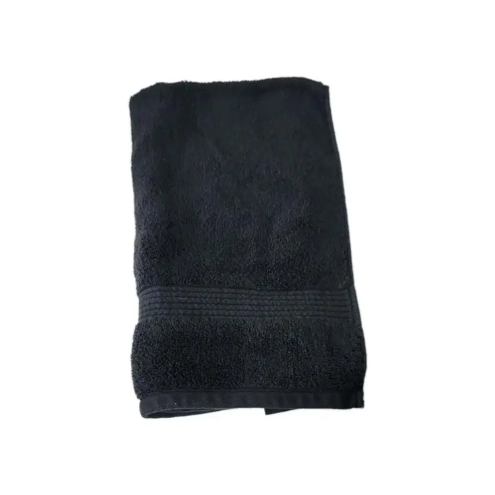 Tahari Hand Towel Black 100% Cotton Plush Absorbent 15
